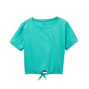 Harper Canyon Tie Front T-shirt In Mint Size Mediu